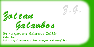 zoltan galambos business card